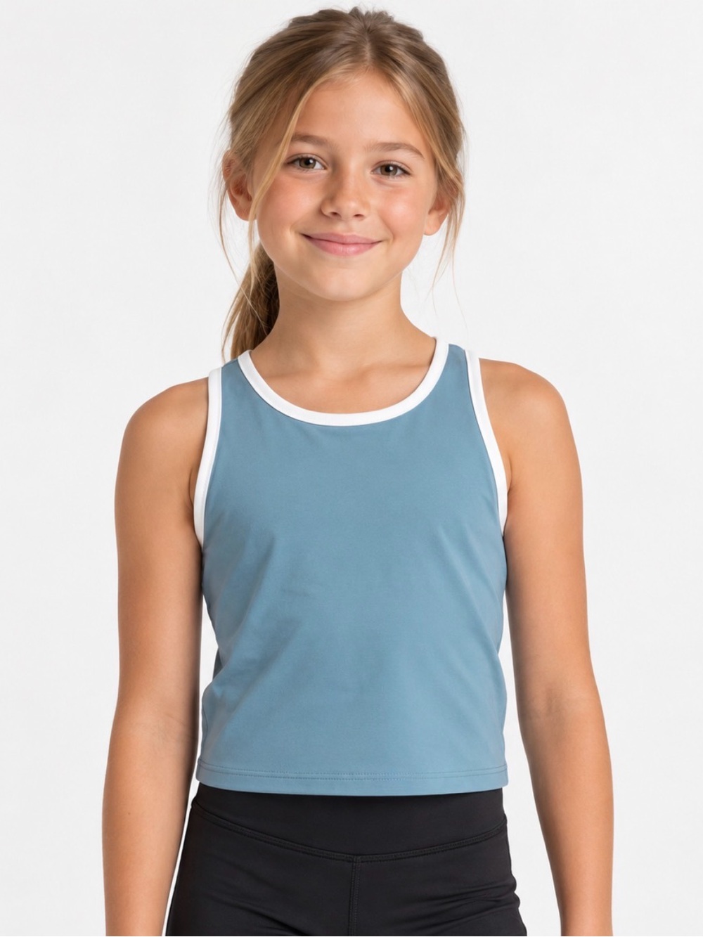 Recess Pickleball x Zella Girls Blue Crop Athletic Tank Top XS 5/6